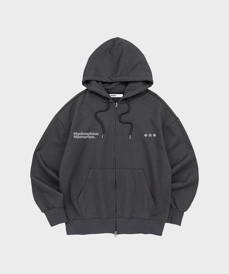 (zp) MM SYMBOL LOGO 2WAY ZIP-UP (CHARCOAL)