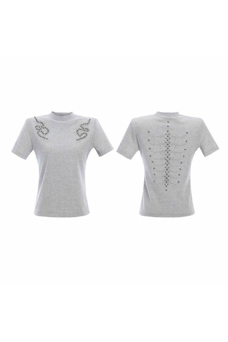 Spine Studded Fitted Tee