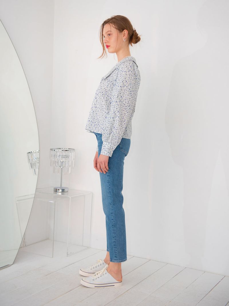COTTON RUFFLE COLLAR BLOUSE_FLOWER