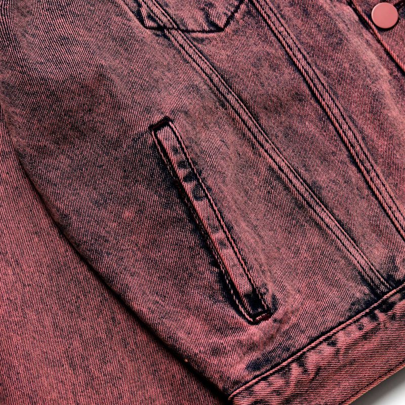 WINE DENIM OVERSIZED TRUCKER JACKET