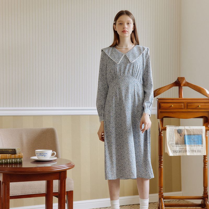 ビッグカラーワンピース / BIG COLLAR ONEPIECE_SKY BLUE