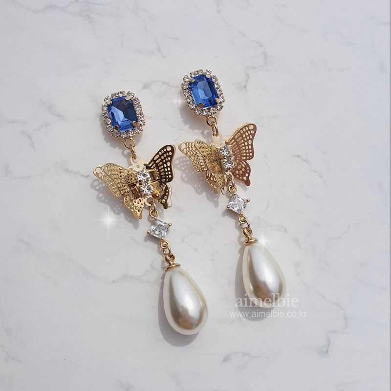 Blue Butterfly Queen Earring