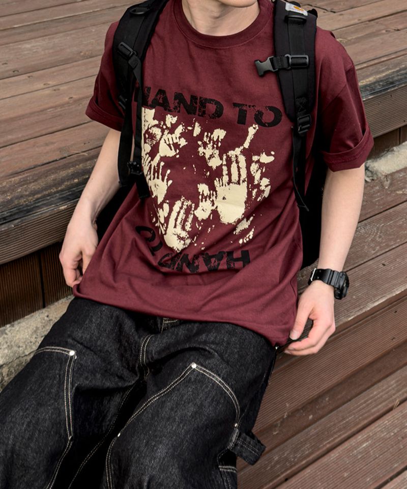Touch Graphic Oversized Half T-Shirt