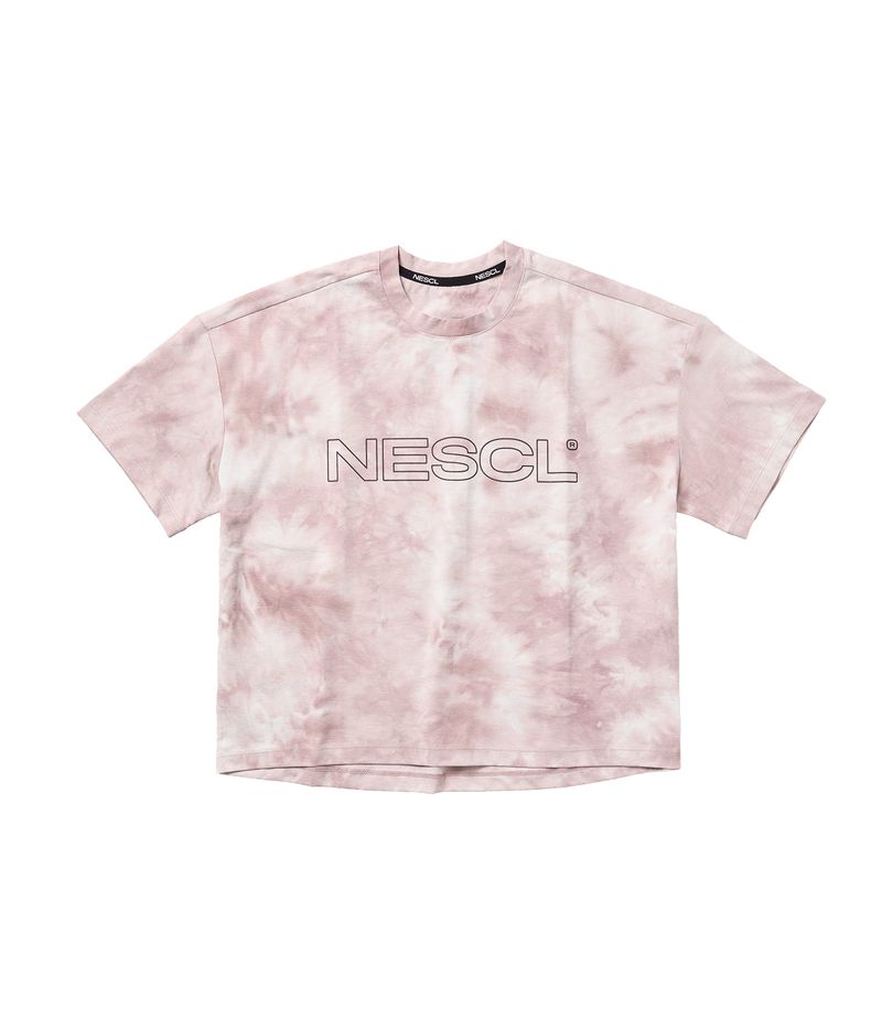 negative split club(ネガティブスプリットクラブ)の「(W) Sorona Marble Dot Symbol Crop T-Shirt (Pink)(Tops)」