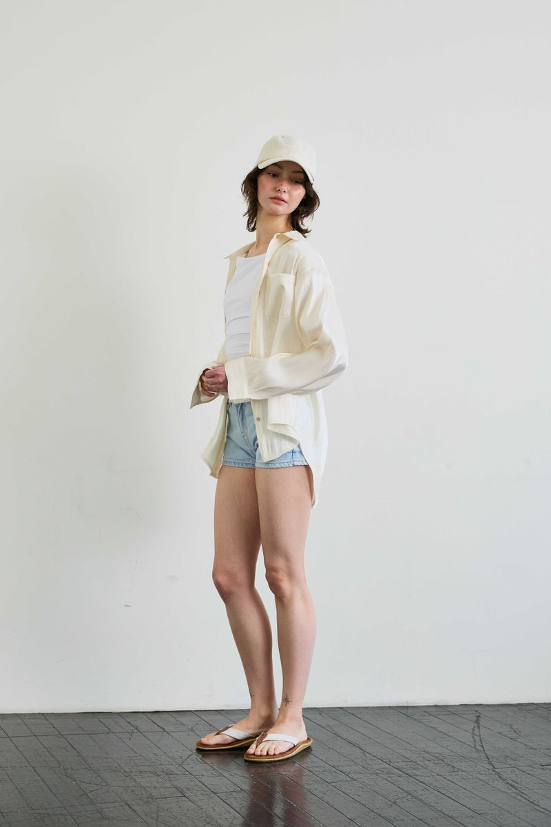 LUMINOUS OVERSIZED SHIRT / BEIGE