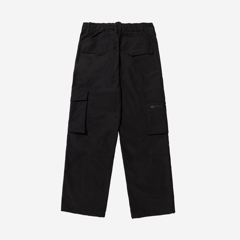 Nylon RIB Ventilation Cargo Pants - BLACK