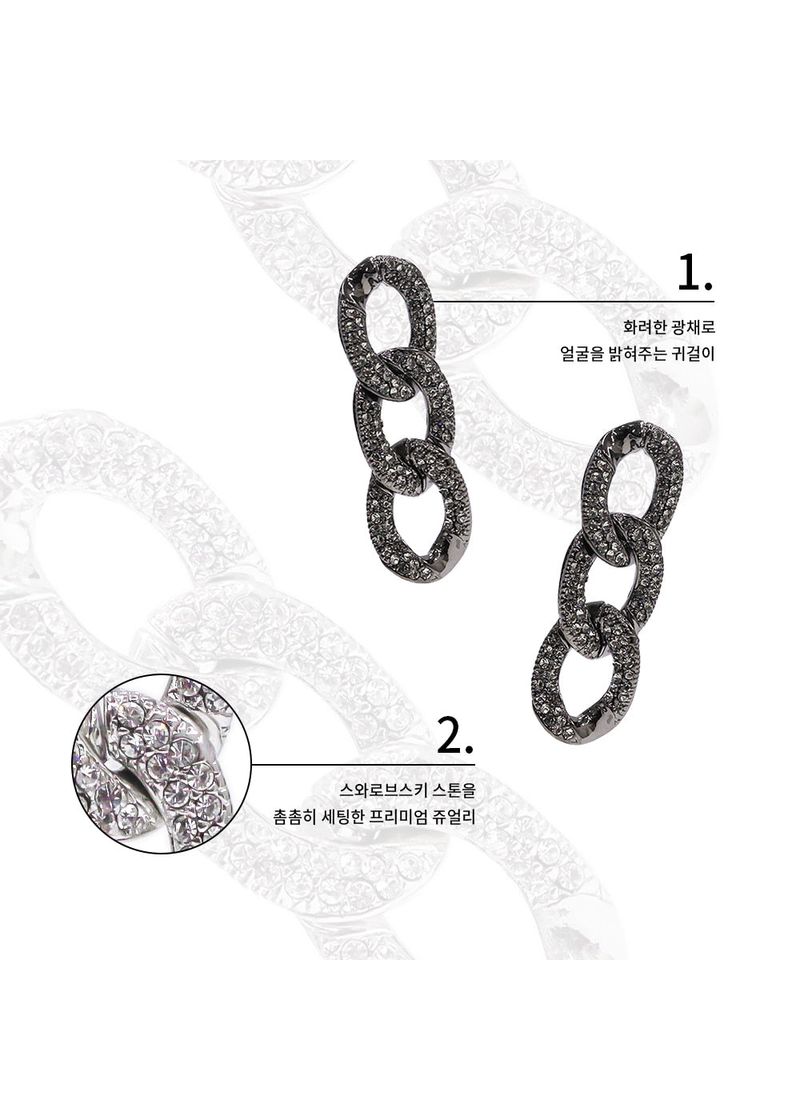 [BLACKLABELl]PONDEL cubic chain earring