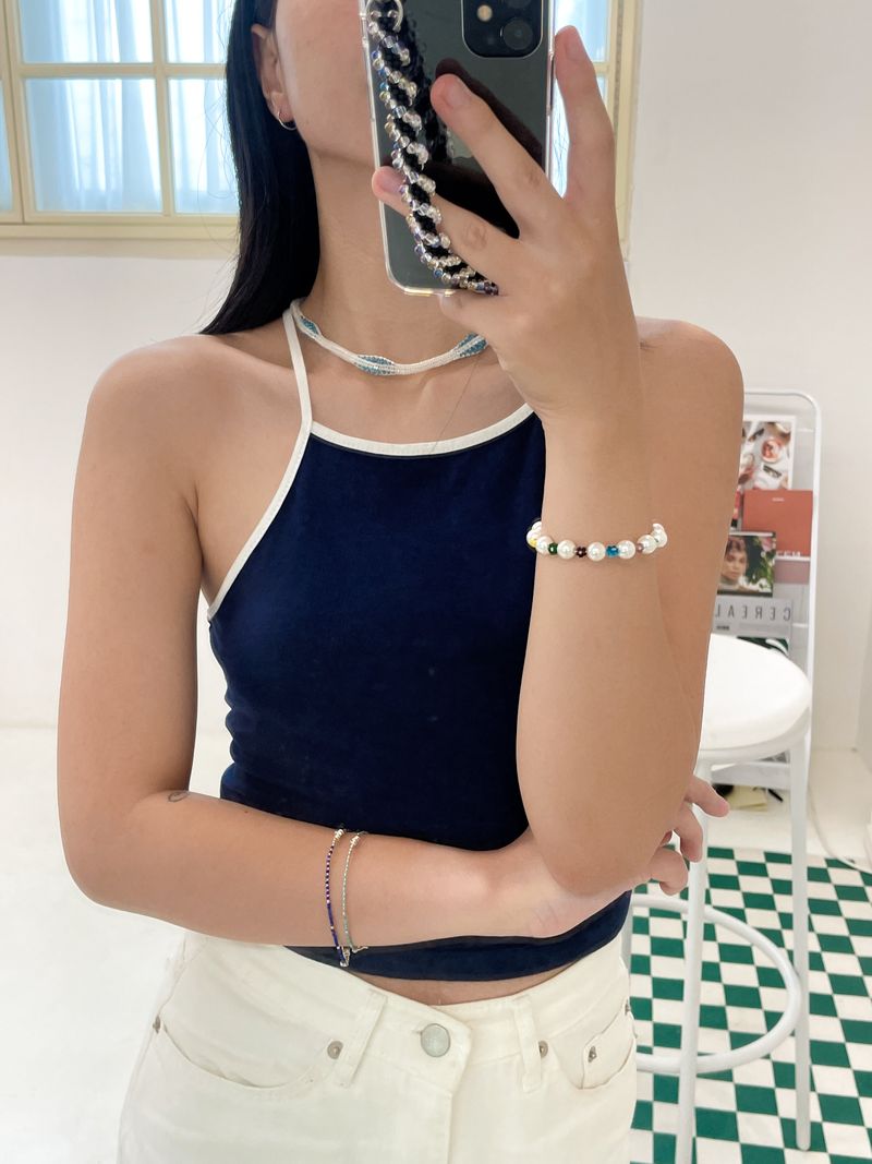 Bubble crochet phone case strap (black)