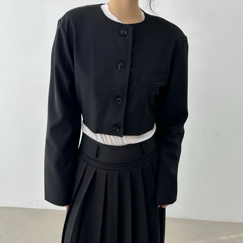Button Cropped Jacket