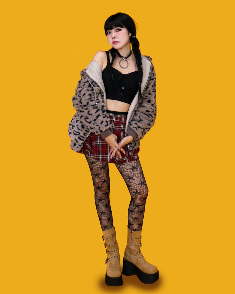 rounding check skirt (2color/속바지)