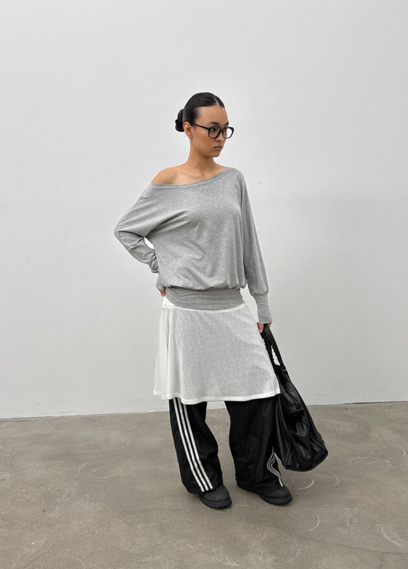 [MADE] Boril Batwing Off-Shoulder Long Sleeve Tee