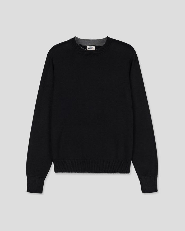 (UNISEX) Colorblock Round Knit