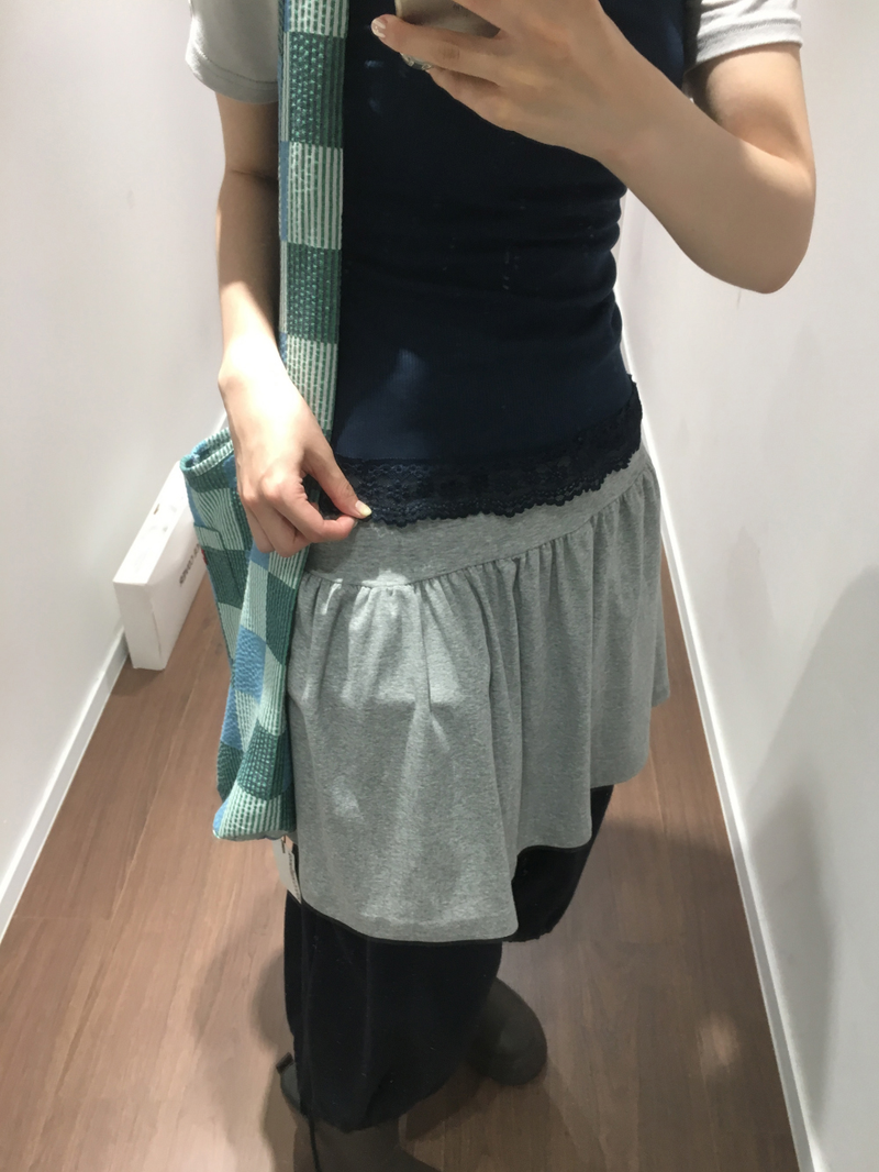 Drop ribbed lace sleeveless top (7color) 