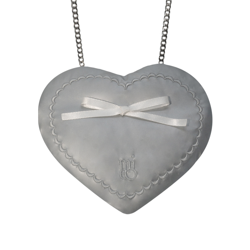 Ribbon Heart Bag _ Sliver