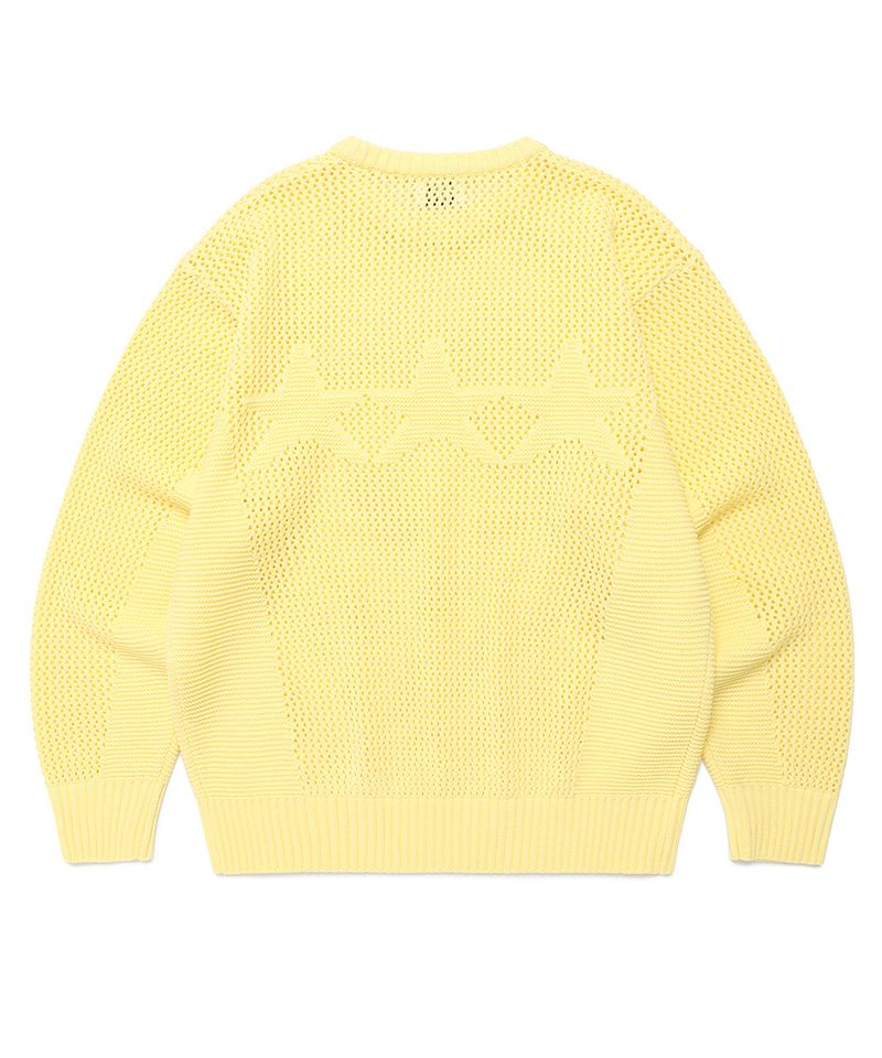 MESH STAR KNIT SWEATER YELLOW(CV2FSUK601A)