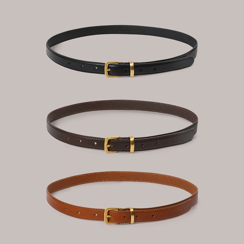 Simple Cowhide Belt - 3 Color