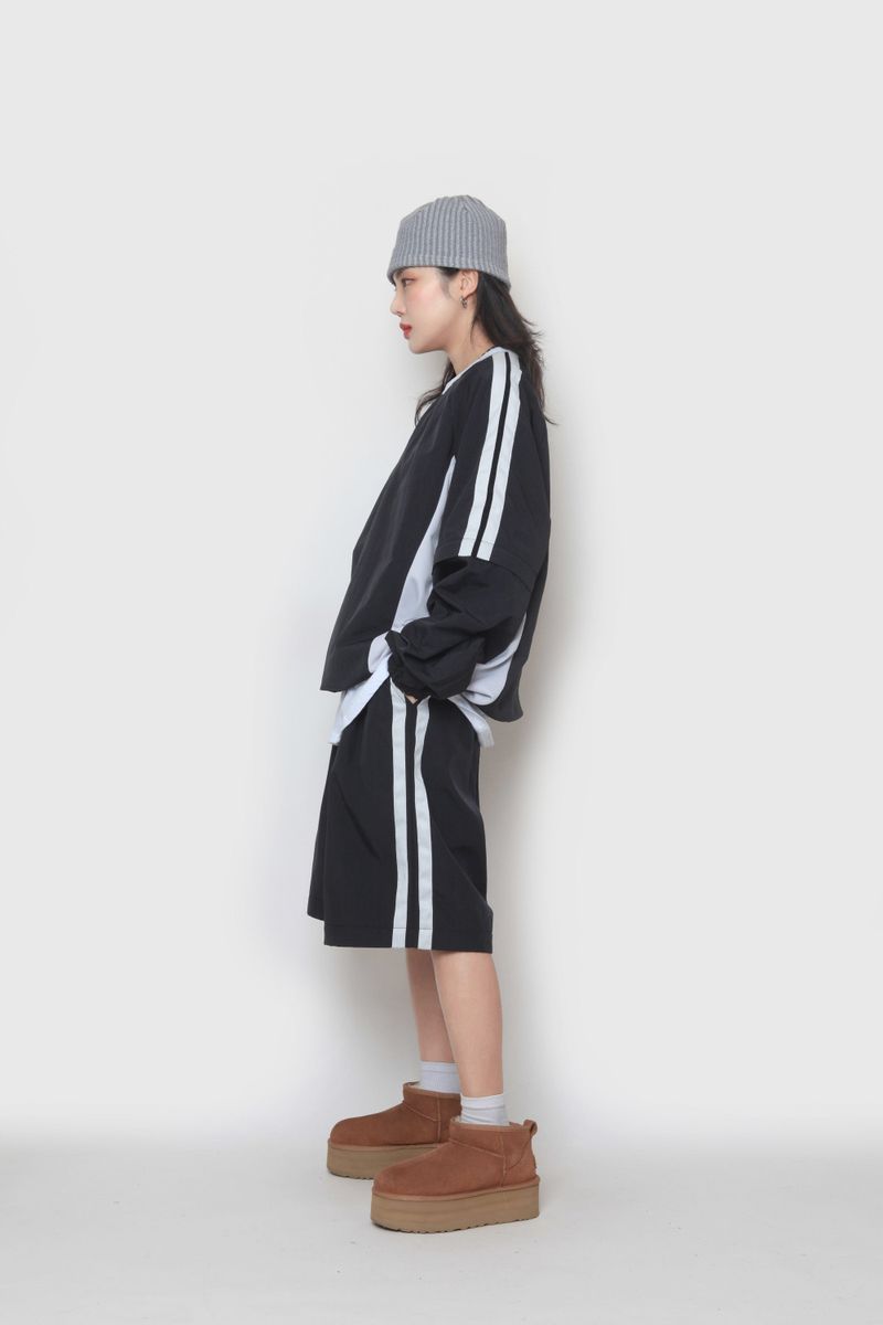 two-way nylon sweatshirt