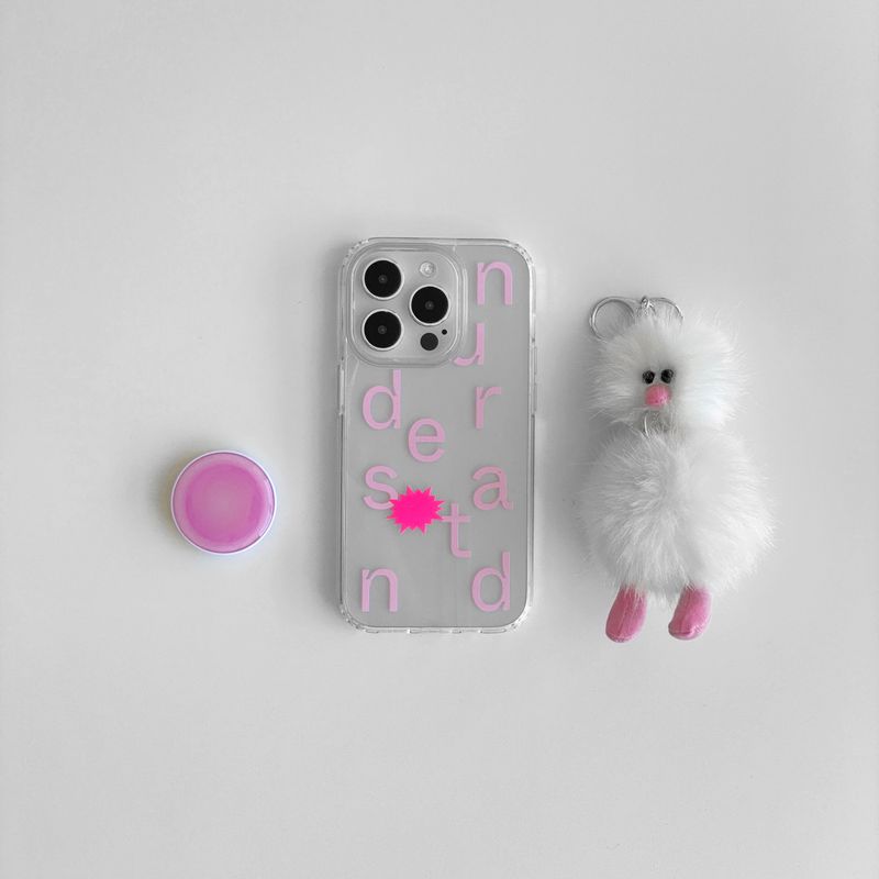 understand lettering jelly case pink