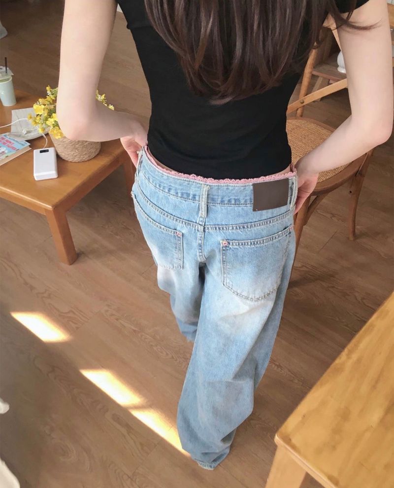 cloudemotion（クラウドエモーション）の「[ 💗 ] blue pink-sagging low denim wide pt（Pants）」