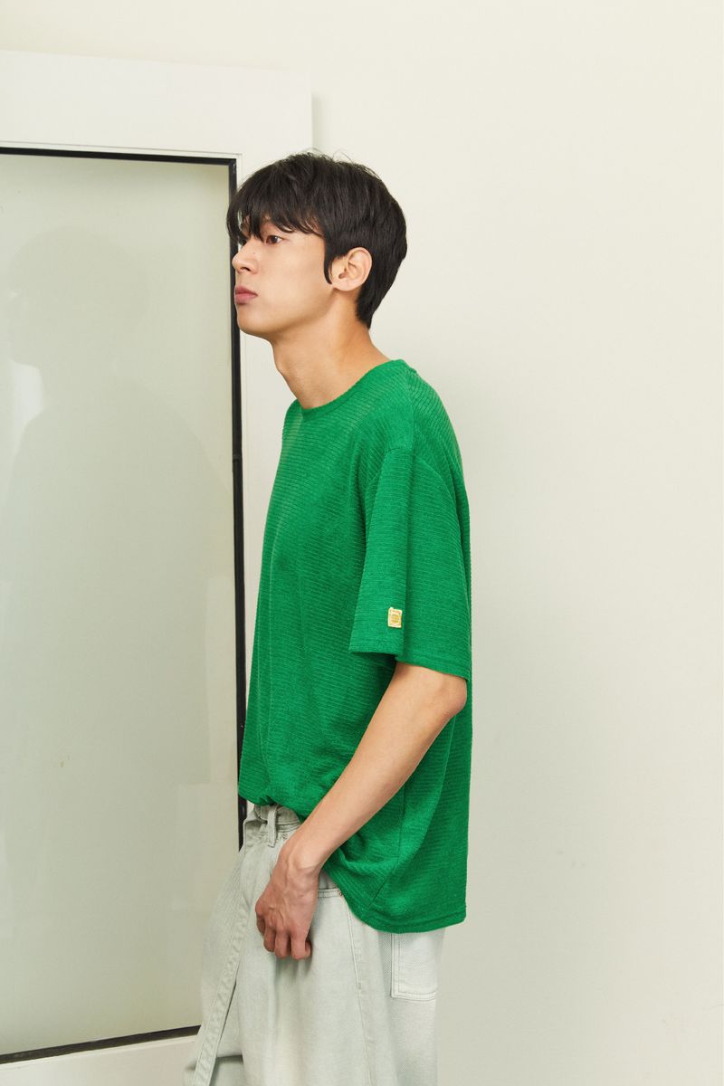 ALARM ストライプテリーTシャツ_UNISEX