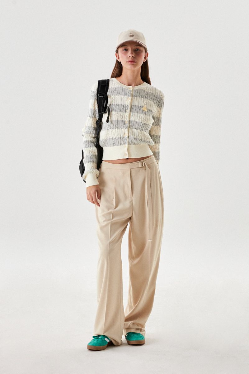 COLLECTION BELT POINT TWO TUCK PANTS [BEIGE]