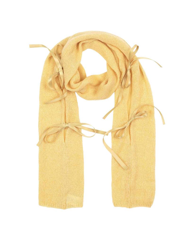 Ribbon Tied Muffler _ YELLOW