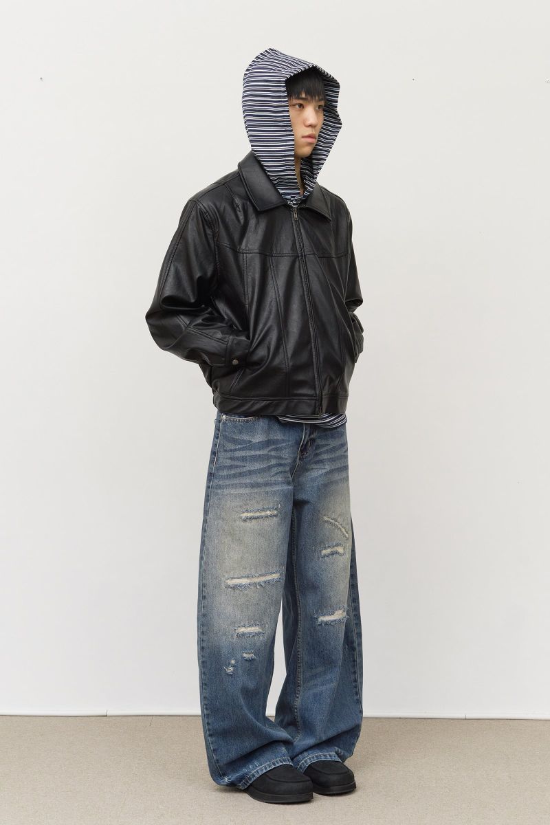 Fear Curved Leather Jacket