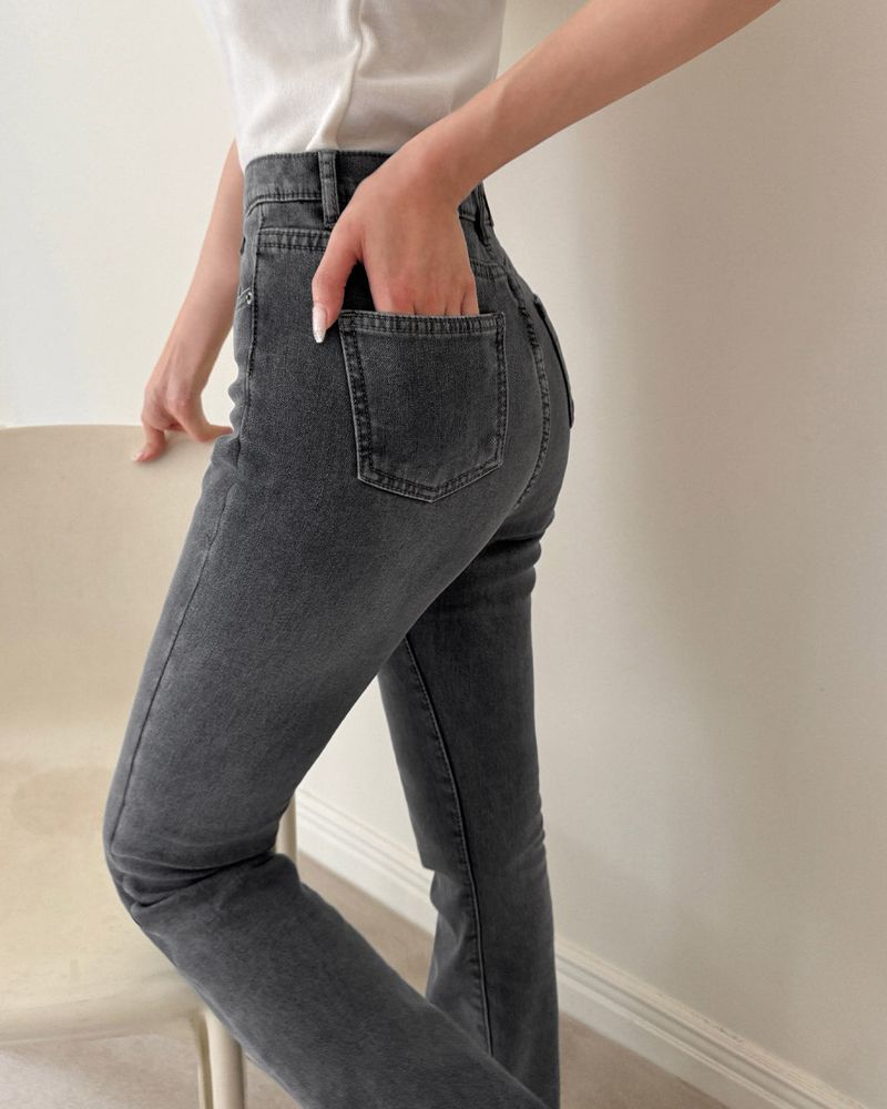 Fleece Bootcut Denim Pants