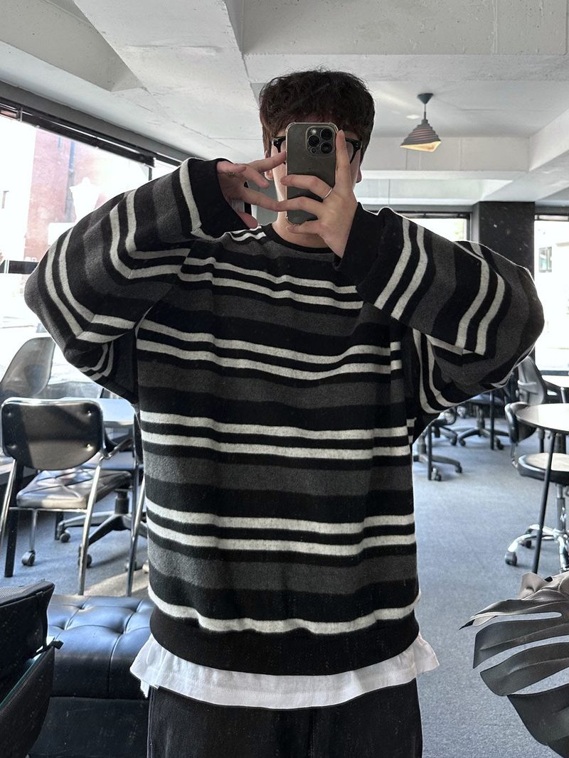 sain peach stripe round mtm
