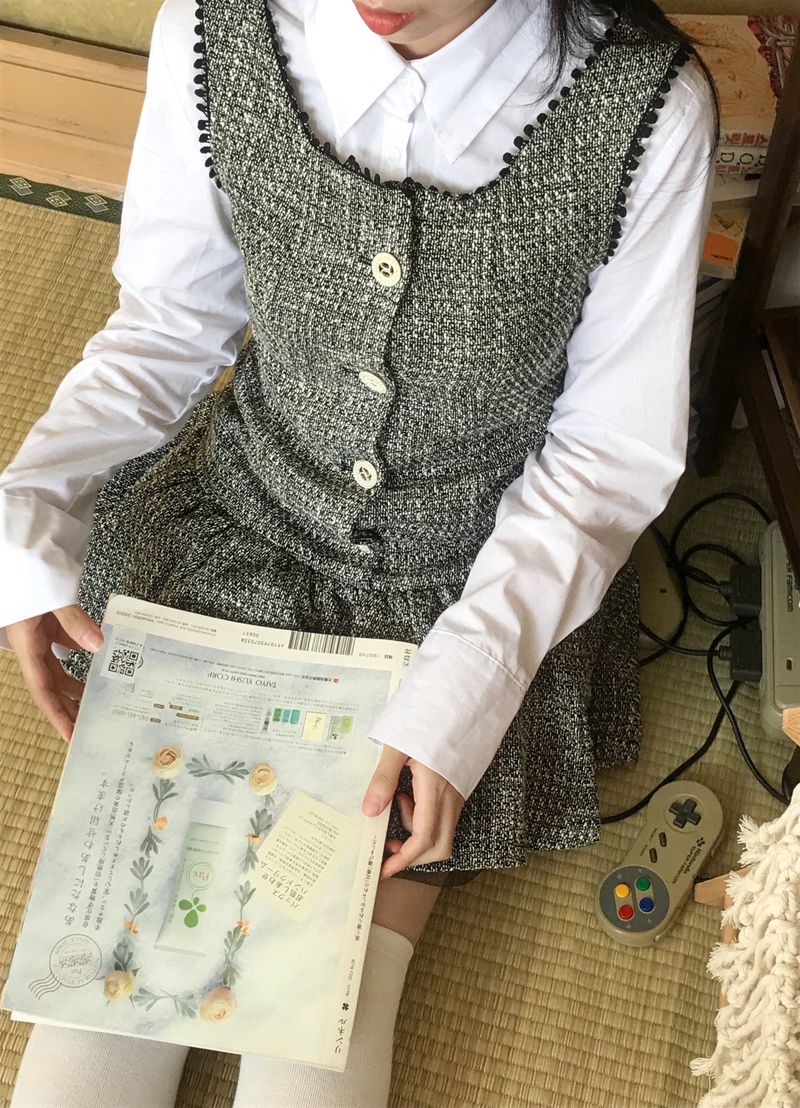 Classic Tweed Mini Frill Dress