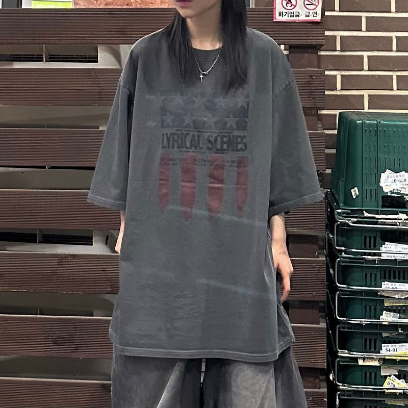 PEARCLAN(ペアクラン)の「USAフラッグ ピグメント Tシャツ(トップス)」