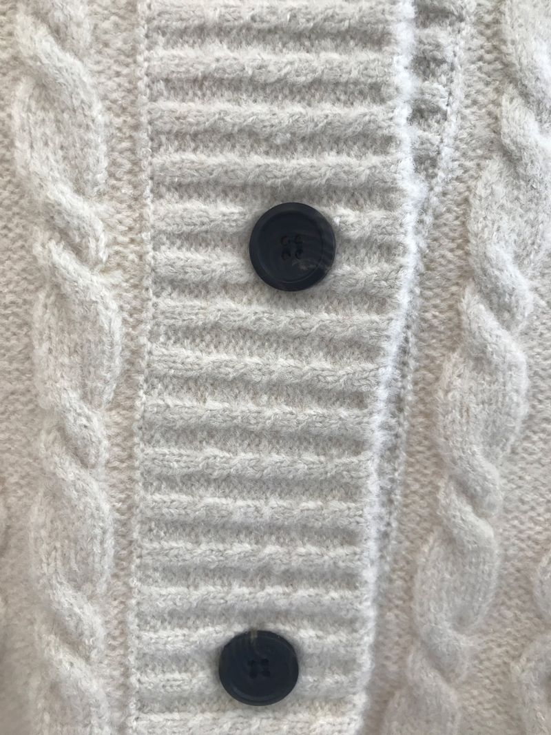 Wool fisher high neck cardigan 