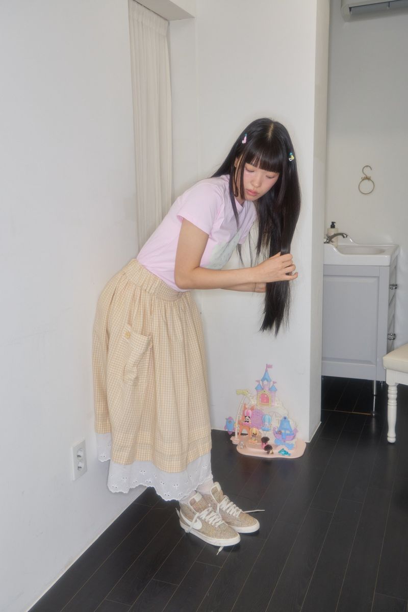 BONO POCKET GINGHAM SKIRT (CREAM)