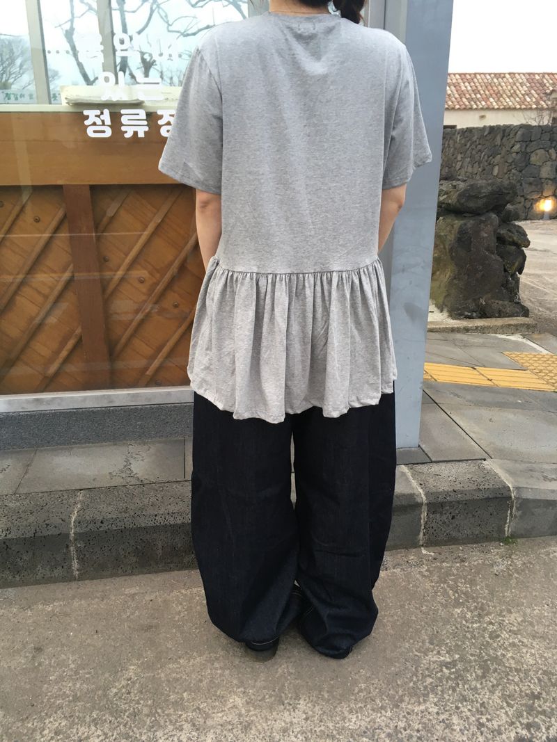 Amon frill short-sleeved T-shirt