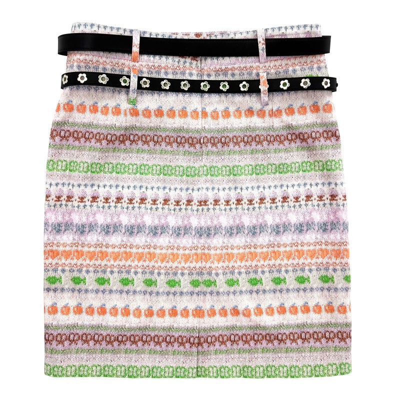 Double Belt Loops Midi Skirt [Ivory]