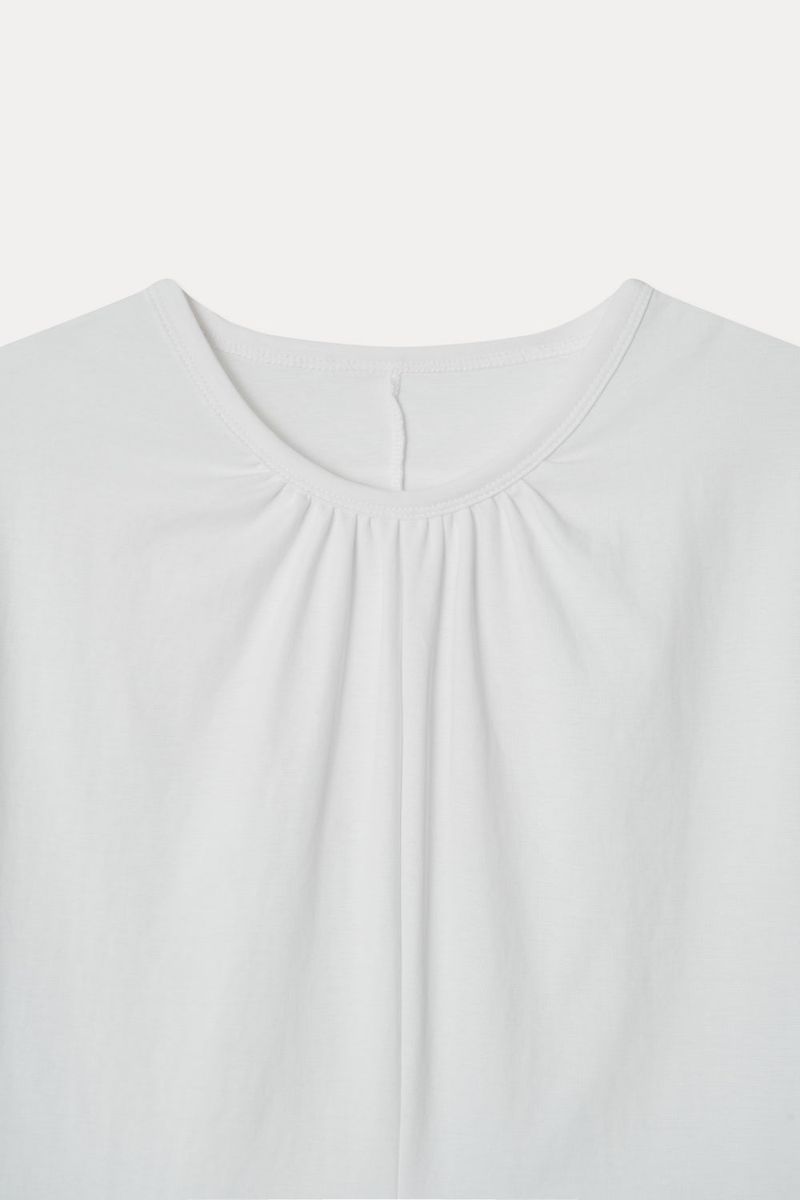 SHIRRED ROUND TOP_WHITE