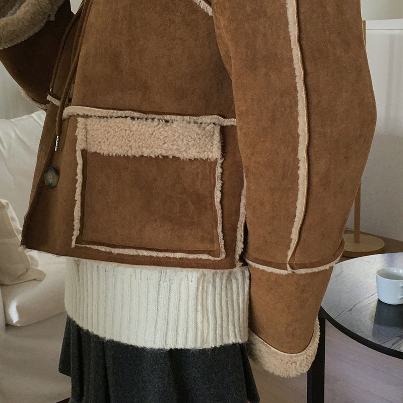 Most Wool Hooded Mustang Short Jacket