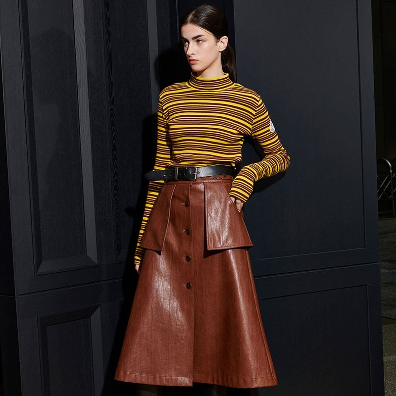  HANNAH POCKET SKIRT, TAN BROWN