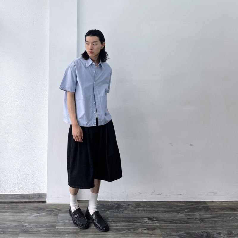 Structured Diagonal Seam Shirt