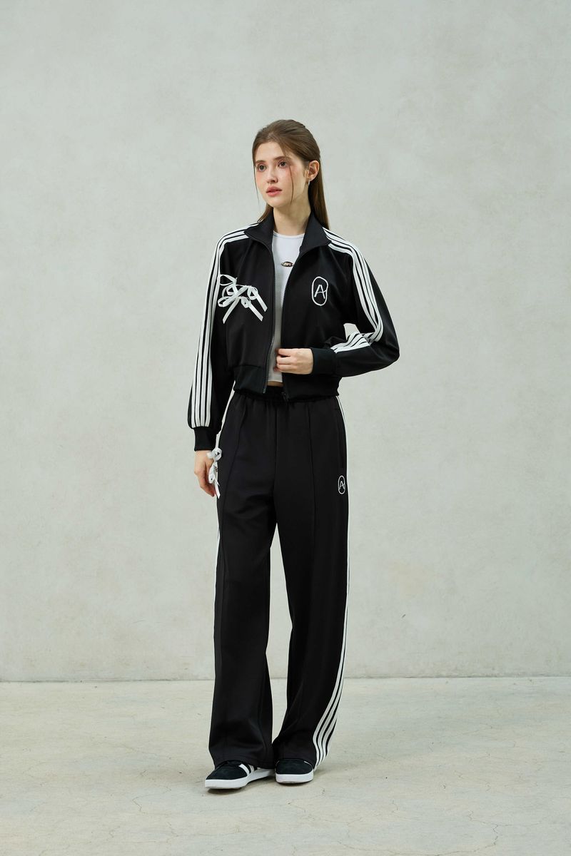 RIBBON JERSEY TRACK TOP / BLACK