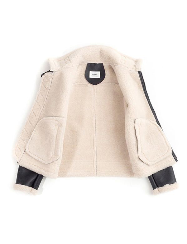 RG B-3 Mouton Jacket (Black/Beige)