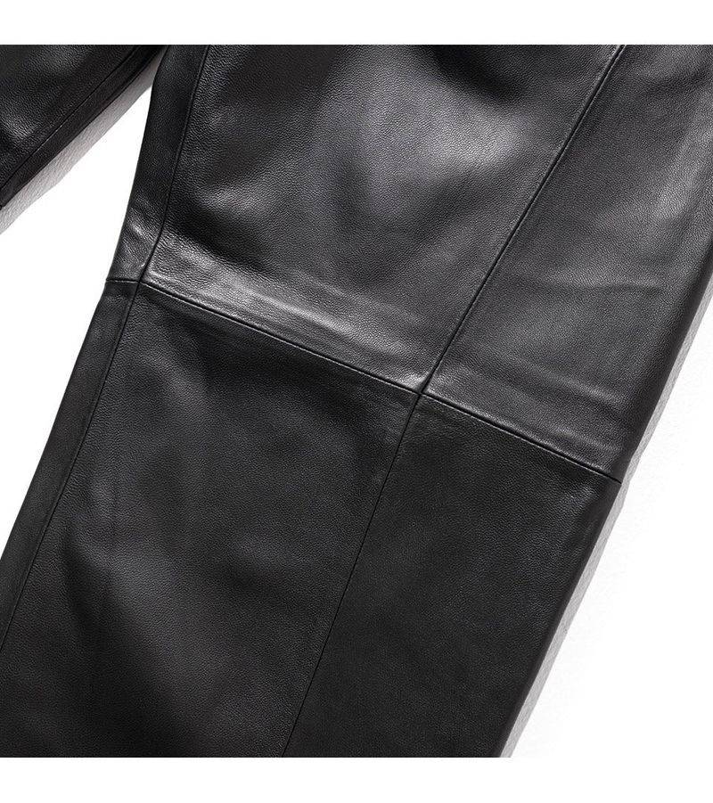 LAMSKIN CURVED LINE PANTS