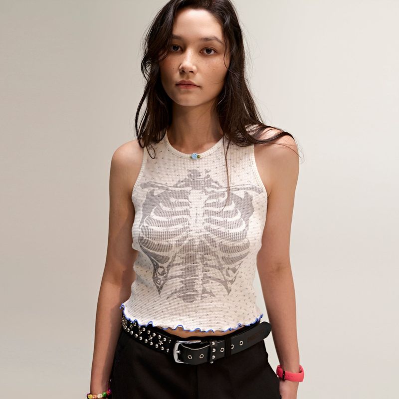 MNMPAIR（ミニマルペア）の「Floral Bone Sleeveless White（Tops）」