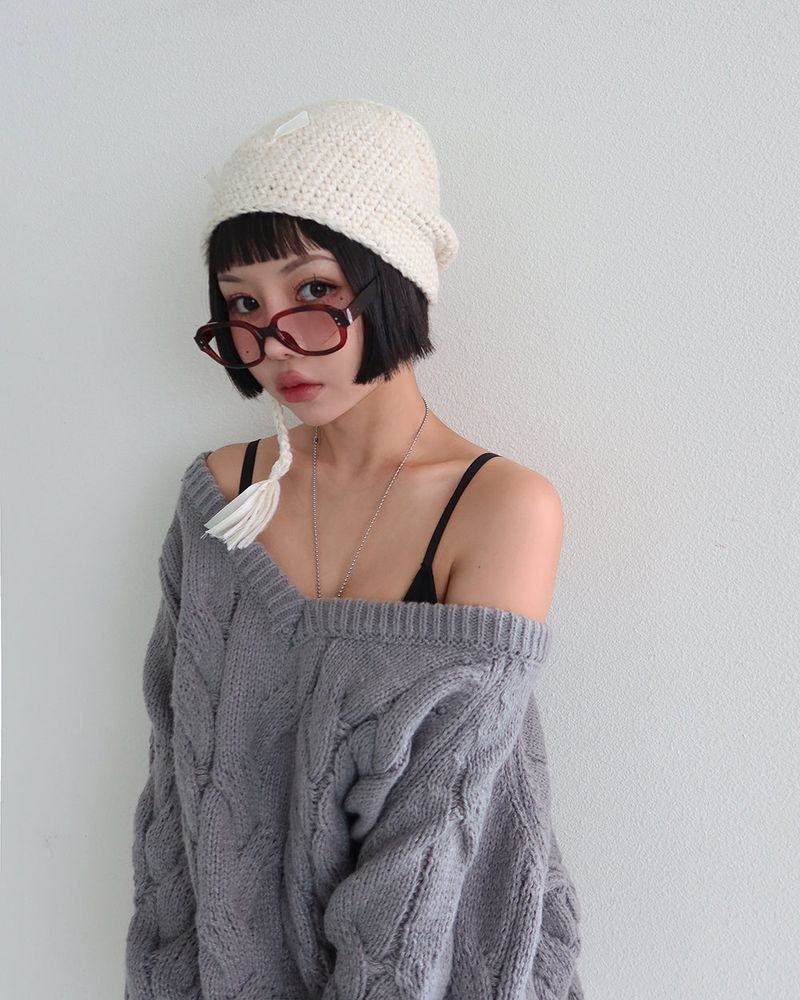 Twisted Double-Sided Button Cardigan Knitwear