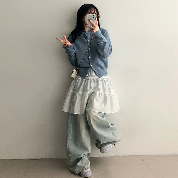 Jewel round knit cardigan
