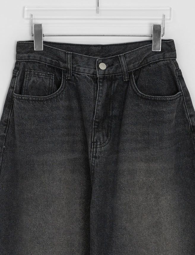 [unisex] Linon Washing Wide Denim Pants