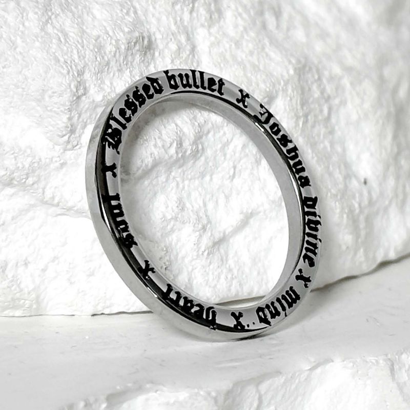 BLESSED BULLET(ブレスドブレット)の「SS-Lettering Ring_Black silver(Accessories)」