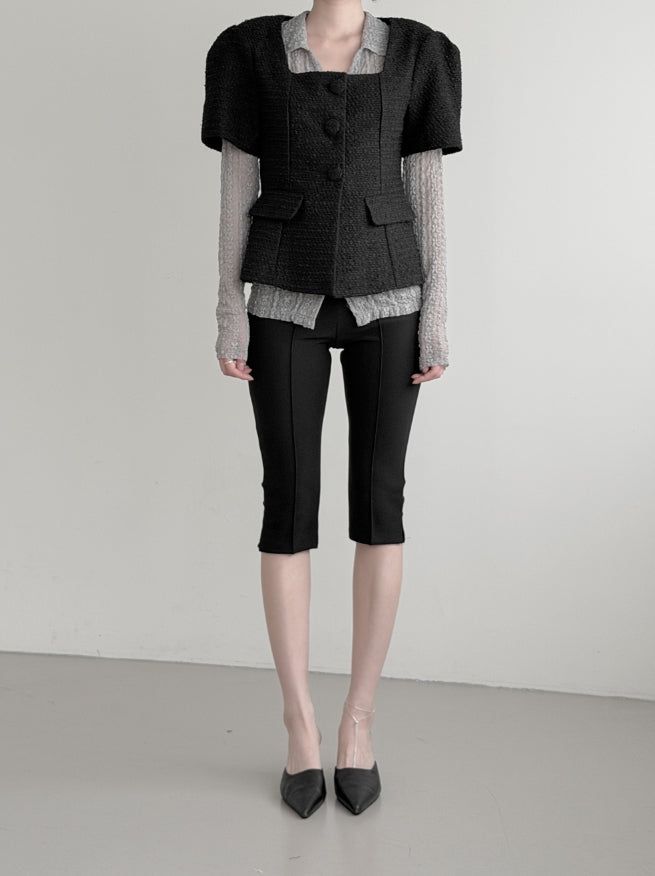 Lay See-through Embossed Lace Cardigan