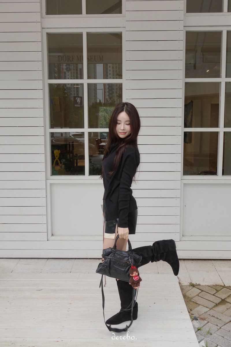 Turtleneck Layered Long-Sleeved Knit Cardigan