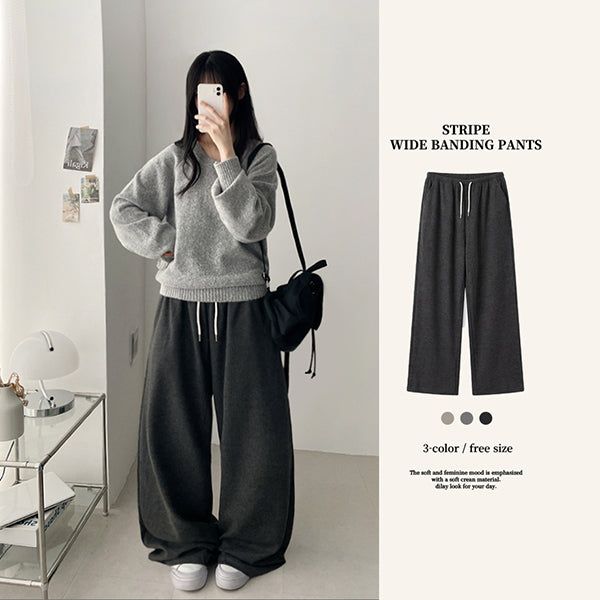 hijjoo（ハイチュー）の「Bene Soft Banding Wide Knit Pants（Pants）」